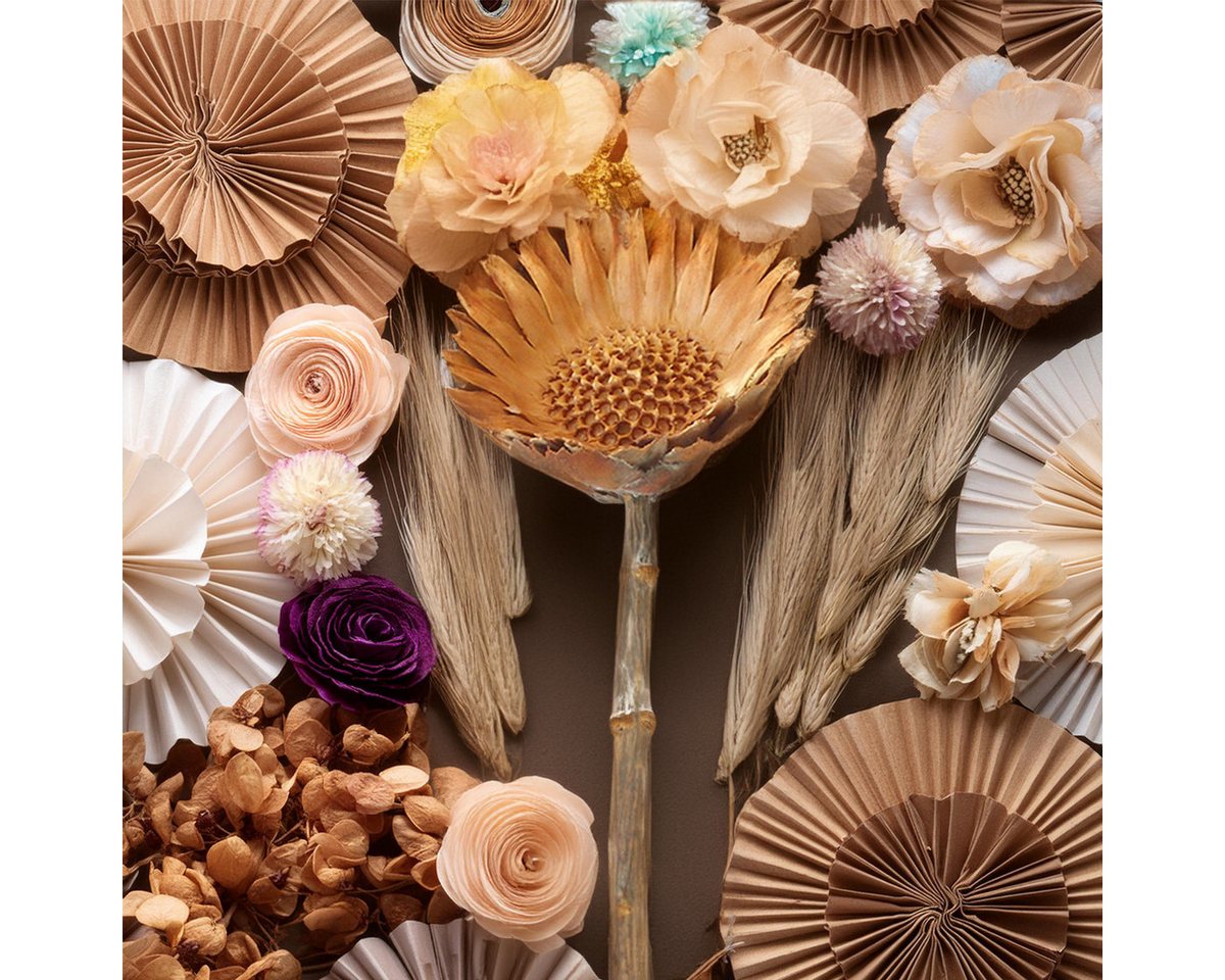 matches21 HOME & HOBBY Bilderrahmen Protea Trockenblumen orange natur 5er Set afrikanische Zuckerbüsche, (5 St), Getrocknete Blumen als Boho-Deko Trockenpflanzen Tischdeko Basteln Bild 3