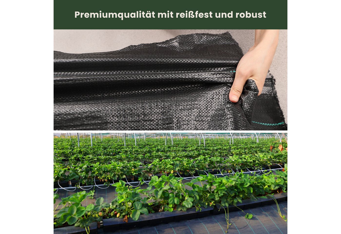 OUNUO Unkrautvlies Unkrautvlies Gartenvlies Unkrautfolie 3m breit, 3x10 Meter Rolle-70g/m² Bild 2