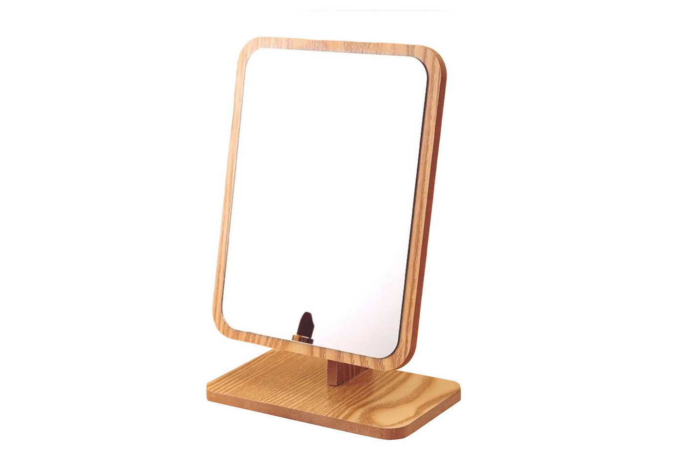 Jungengel Kosmetikspiegel Rechteckig Standspiegel Schminkspiegel 24x16cm Tischspiegel Holz (1-St), Verstellbarer Tischspiegel, Klare Spiegeloberfläche, Ideales Format Bild 4