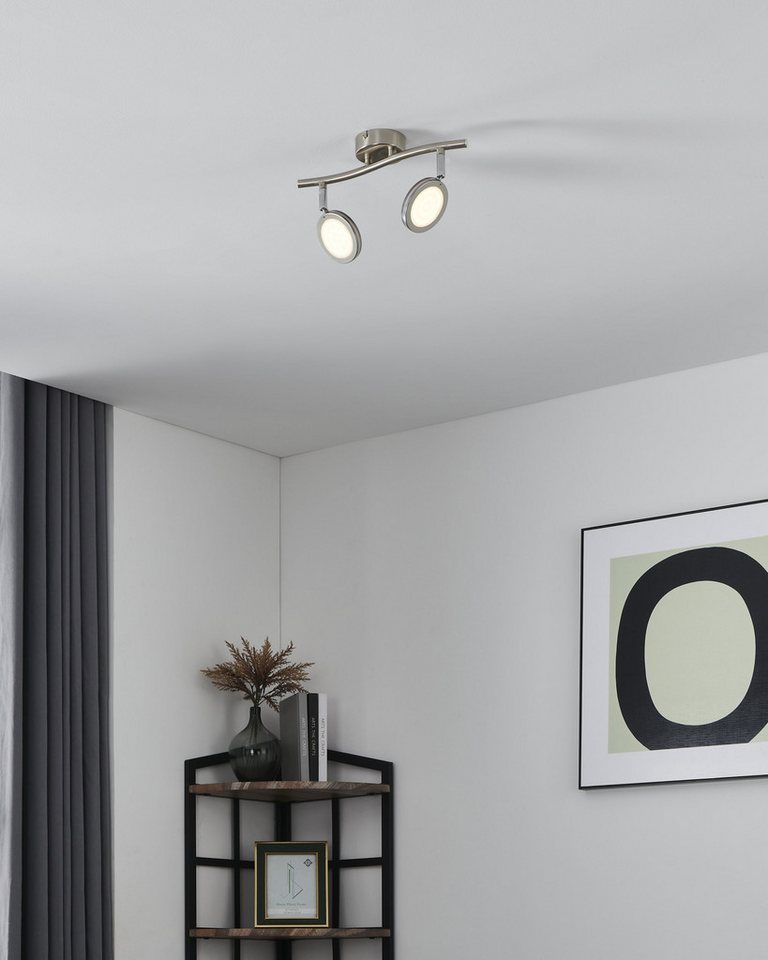 EGLO LED Deckenspot Karystos, Leuchtmittel inklusive, Deckenstrahler Stahl in nickel-matt, chrom Kunststoff in weiß Bild 3