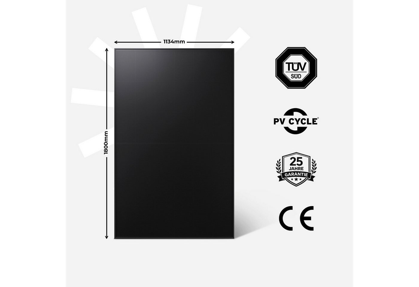 Kleines Kraftwerk Solarmodul, 480 W, Monokristallin, (1-St., 0% MwSt für Privatkunden - einzelne Solarmodule), 480W Bild 3