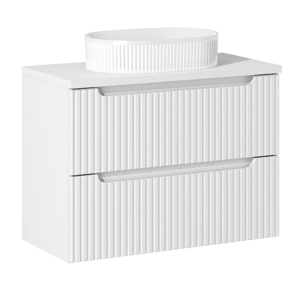 Lomadox Waschtischplatte NEWPORT-56-WHITE, Abdeckplatte, weiß, ca. 80x40cm