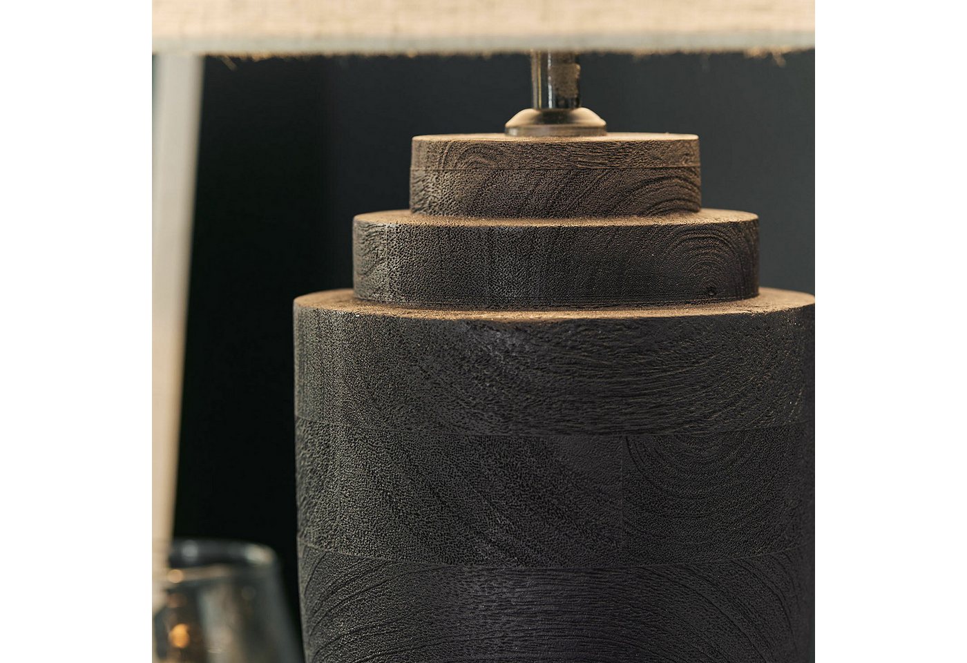 Mirabeau Tischleuchte Tischlampe Daphielle schwarz/beige