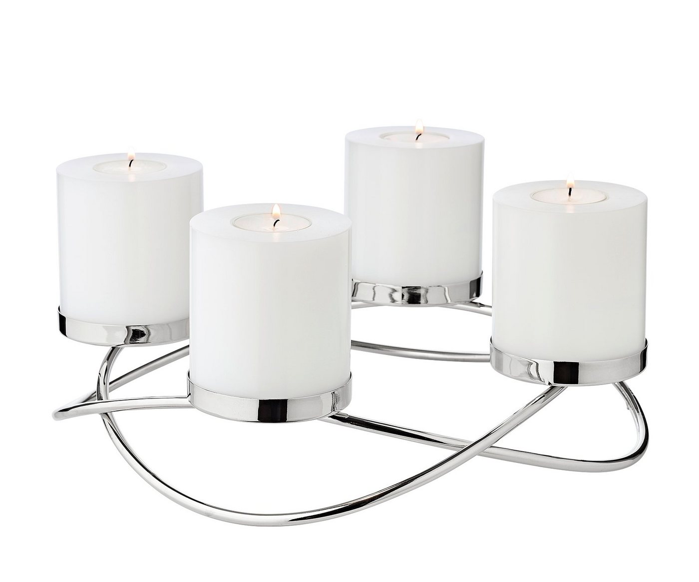 EDZARD Adventskranz Alva Ø 33 cm Edelstahl, Kerzenhalter für Stumpenkerzen, Adventsleuchter Bild 4
