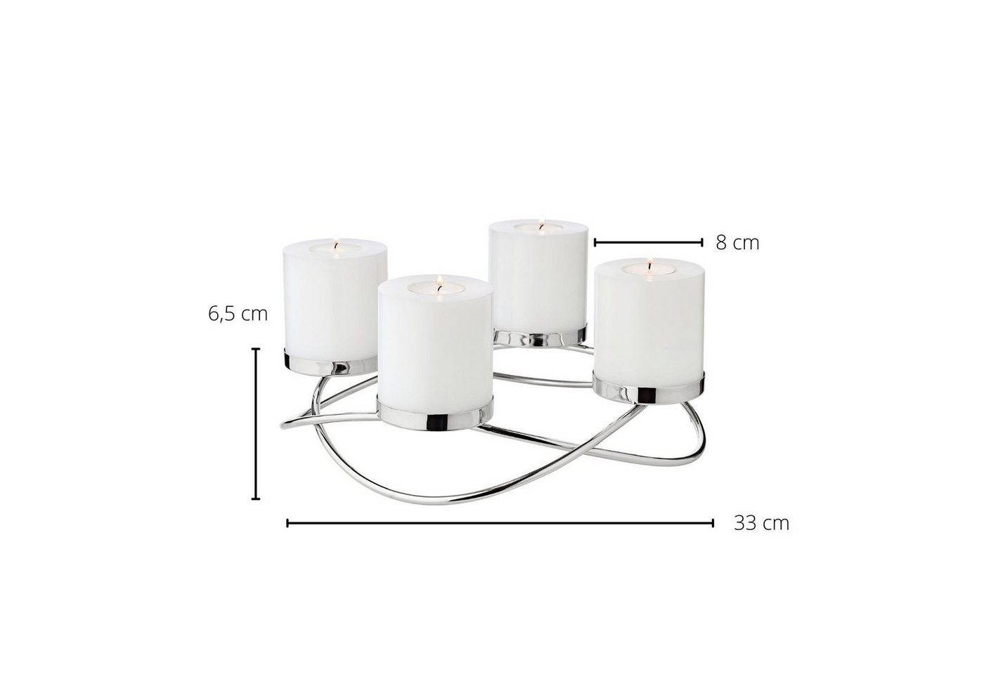 EDZARD Adventskranz Alva Ø 33 cm Edelstahl, Kerzenhalter für Stumpenkerzen, Adventsleuchter Bild 5