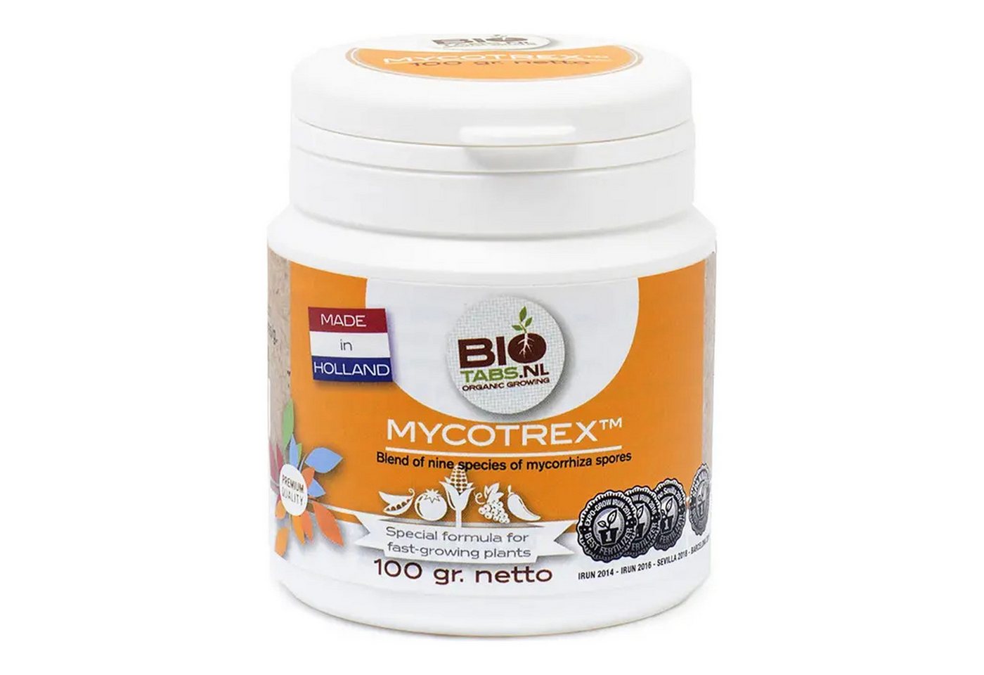 BIOTABS.NL Pflanzendünger Mykorrhiza Bodenverbesserer Mycotrex Pulver 100 g, Gebrauchsfertig