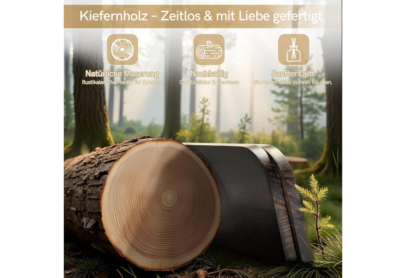 Holz Lichter Wandregal Wandregal Holz Vintage, 4 Ebenen – Vertikales Schweberegal Braun, pflegeleicht, langlebig, Vertikales Design, platzsparend für viel Stauraum Bild 5