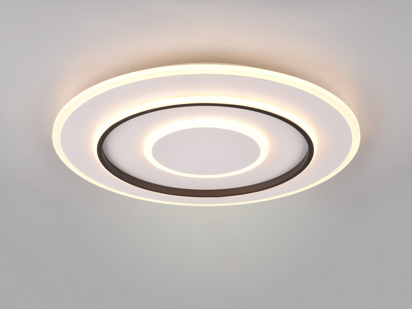 Reality Leuchten LED Deckenleuchte hell & flach mit Fernbedienung, Ø 60cm, dimmbar, LED fest integriert, Neutralweiß, Warmweiß, Tageslichtweiß, groß-e Tageslicht-lampe Decke rund für Küchenbeleuchtung & Büro Bild 5