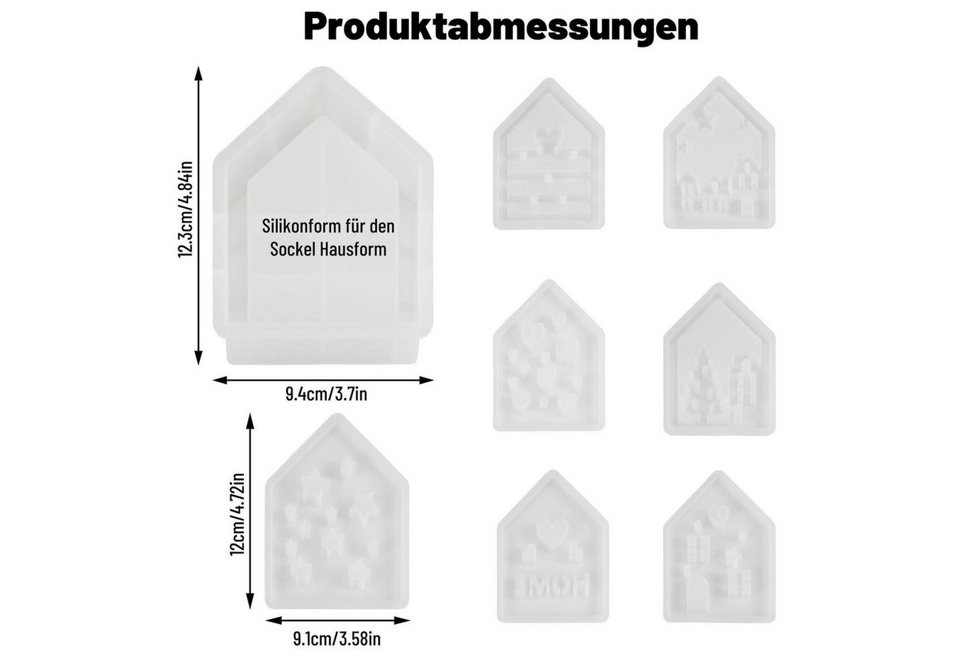 LuxusKollektion Silikonform Silikonformen Gießformen Häuser 8er Set, (8-tlg) Bild 3