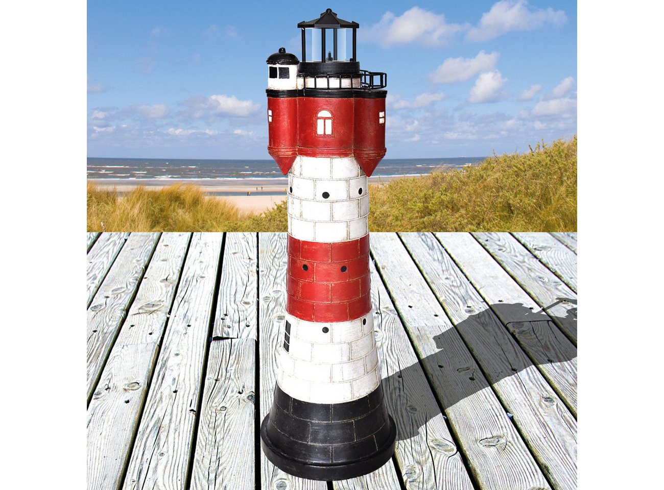 Jürgen Westerholt GmbH Gartenleuchte Solar-Deko-Leuchtturm (80 cm): Maritime Gartenleuchte & wetterfest, Ideal als nächtliches Orientierungslicht Bild 3