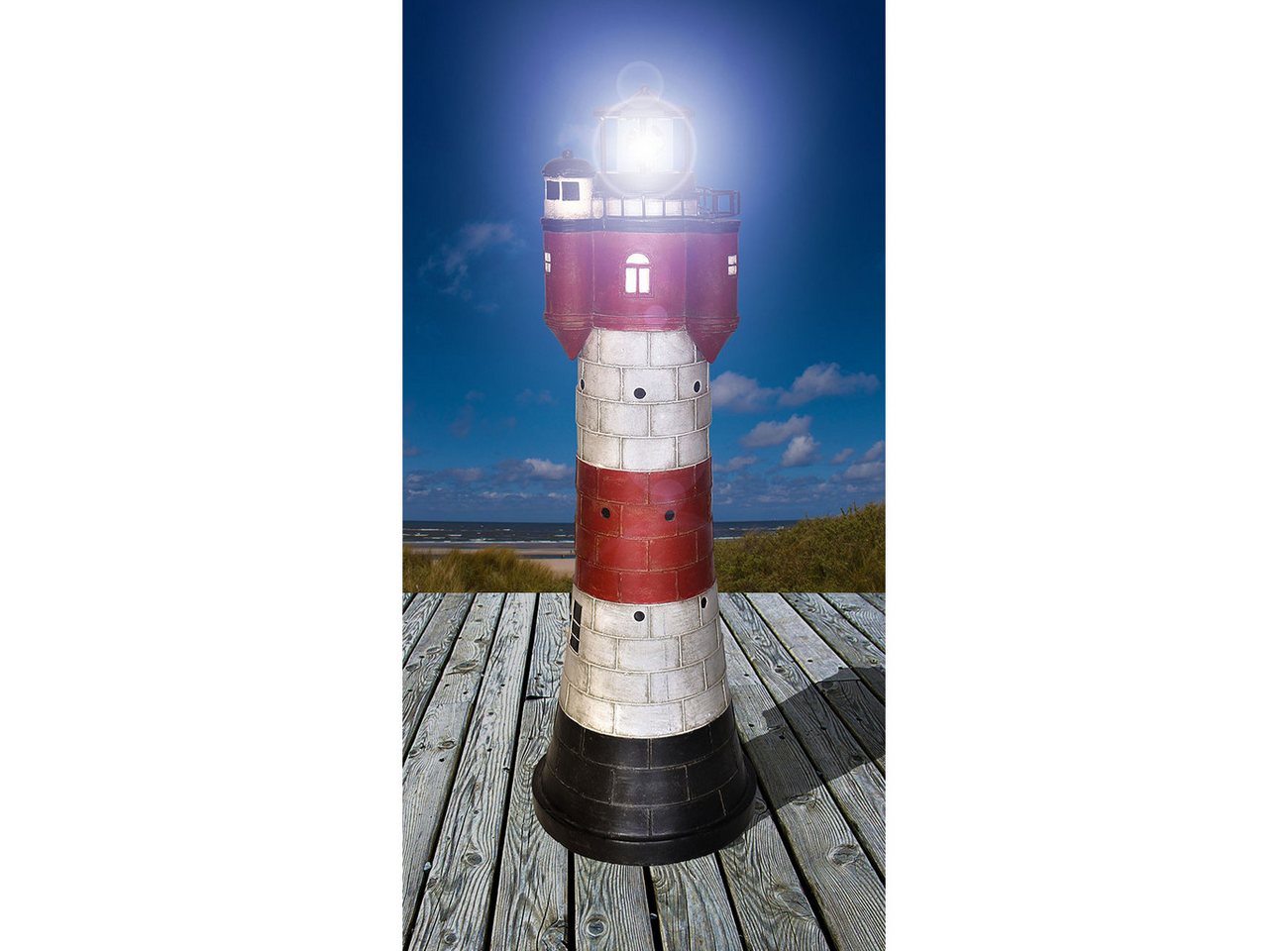 Jürgen Westerholt GmbH Gartenleuchte Solar-Deko-Leuchtturm (80 cm): Maritime Gartenleuchte & wetterfest, Ideal als nächtliches Orientierungslicht Bild 4