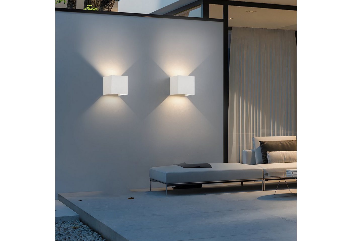 ZMH LED Wandleuchte innen Außen 5W 3000K Modern Wandlampe Flur Treppenhaus, LED fest integriert, Warmweiß, 5W,warmweiß,IP54,Flurlampe fürBalkon,Garten,Terrasse,Hotel Bild 3