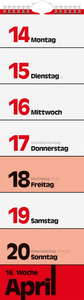 BRUNNEN Wandkalender 2027 BRUNNEN Streifenkalender 13x45cm 1S/1W