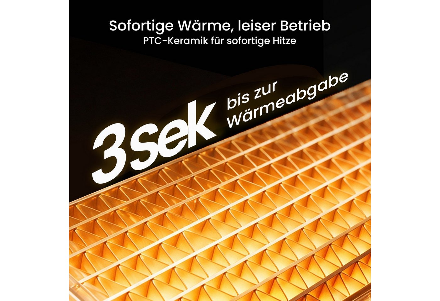 ATEROLL Keramikheizlüfter energiesparendes Heizgerät, leise, 4 Modi, Fernbedienung & Timer, 2000W PTC Heizlüfter für Schlafzimmer, 75° Oszillation, GS-Zertifikat Bild 3
