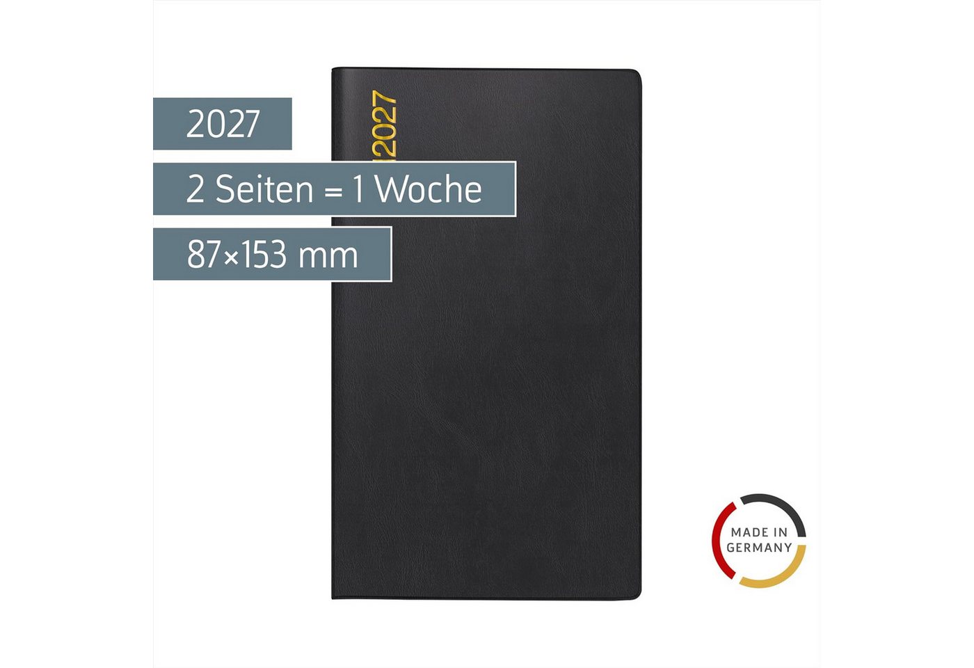 RIDO Taschenkalender rido/idé Mod. Taschenplaner int. 2027, A6, Kunststoff, schwarz Bild 5
