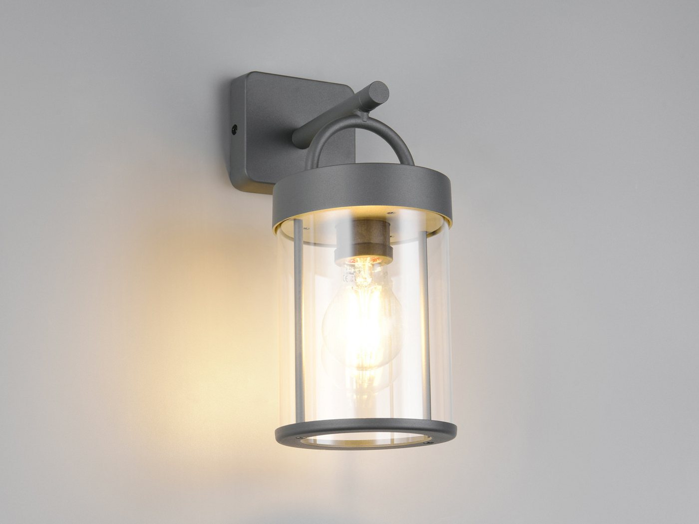 Reality Leuchten LED Außen-Wandleuchte, LED wechselbar, warmweiß, Wand-Laterne zur Hausbeleuchtung für Hauswand aus Aluminium, Höhe 29cm