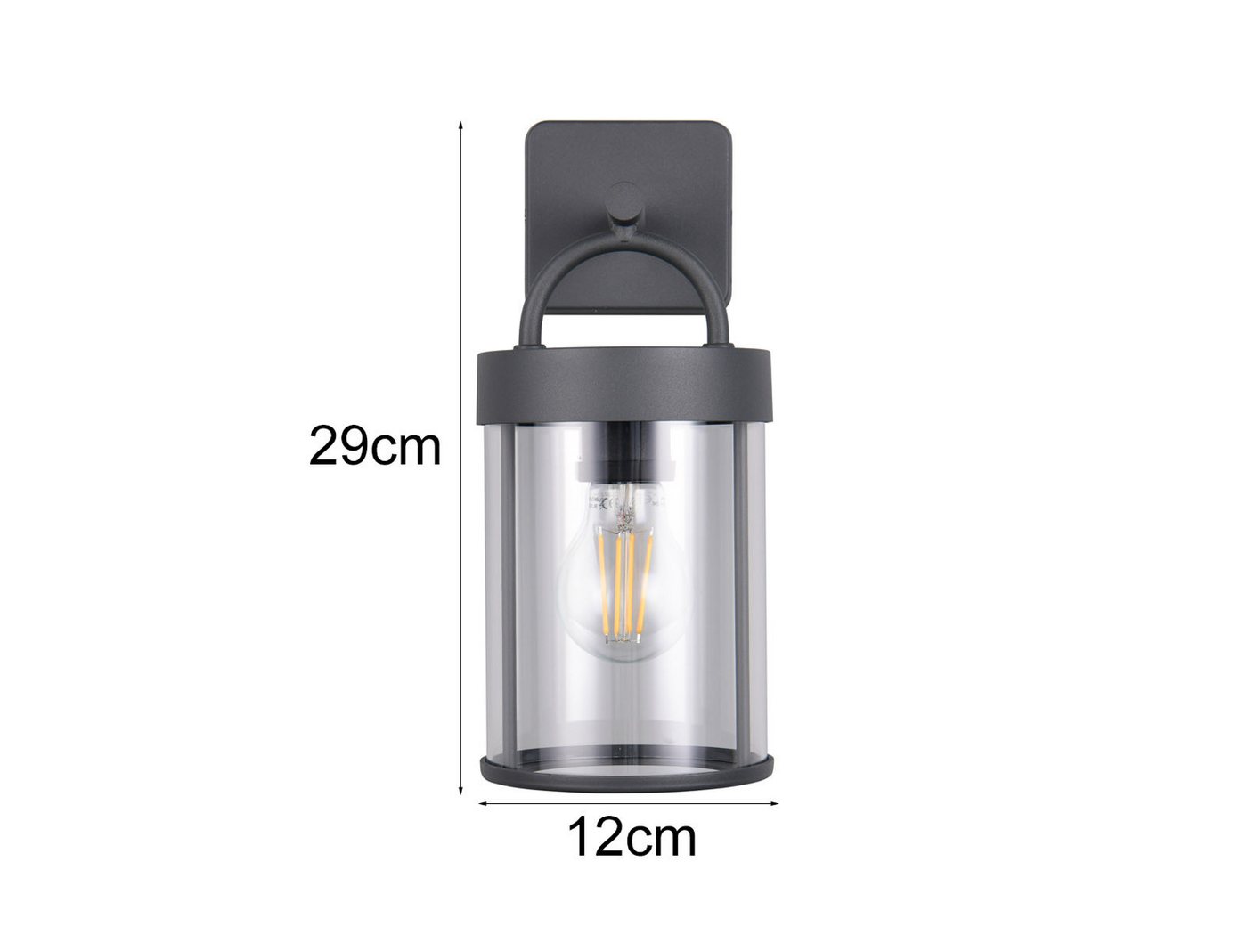 Reality Leuchten LED Außen-Wandleuchte, LED wechselbar, warmweiß, Wand-Laterne zur Hausbeleuchtung für Hauswand aus Aluminium, Höhe 29cm Bild 2