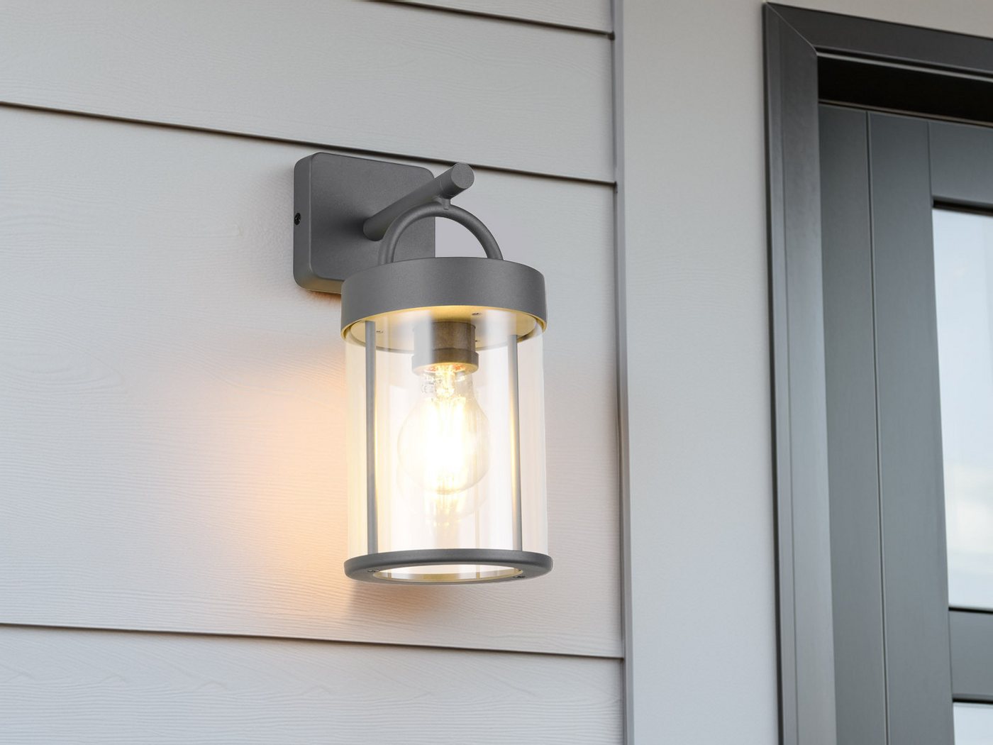 Reality Leuchten LED Außen-Wandleuchte, LED wechselbar, warmweiß, Wand-Laterne zur Hausbeleuchtung für Hauswand aus Aluminium, Höhe 29cm Bild 3