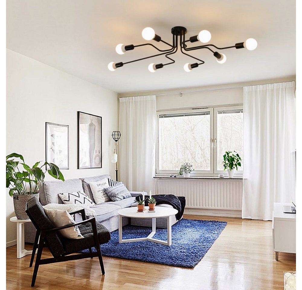 Riserva LED Deckenleuchte E27 Retro Lampe,Wohnzimmer Deckenlampe,für Flure,Dachböden Bild 3