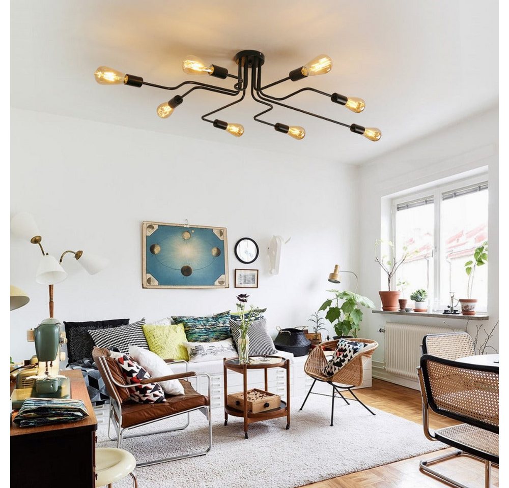 Riserva LED Deckenleuchte E27 Retro Lampe,Wohnzimmer Deckenlampe,für Flure,Dachböden Bild 4