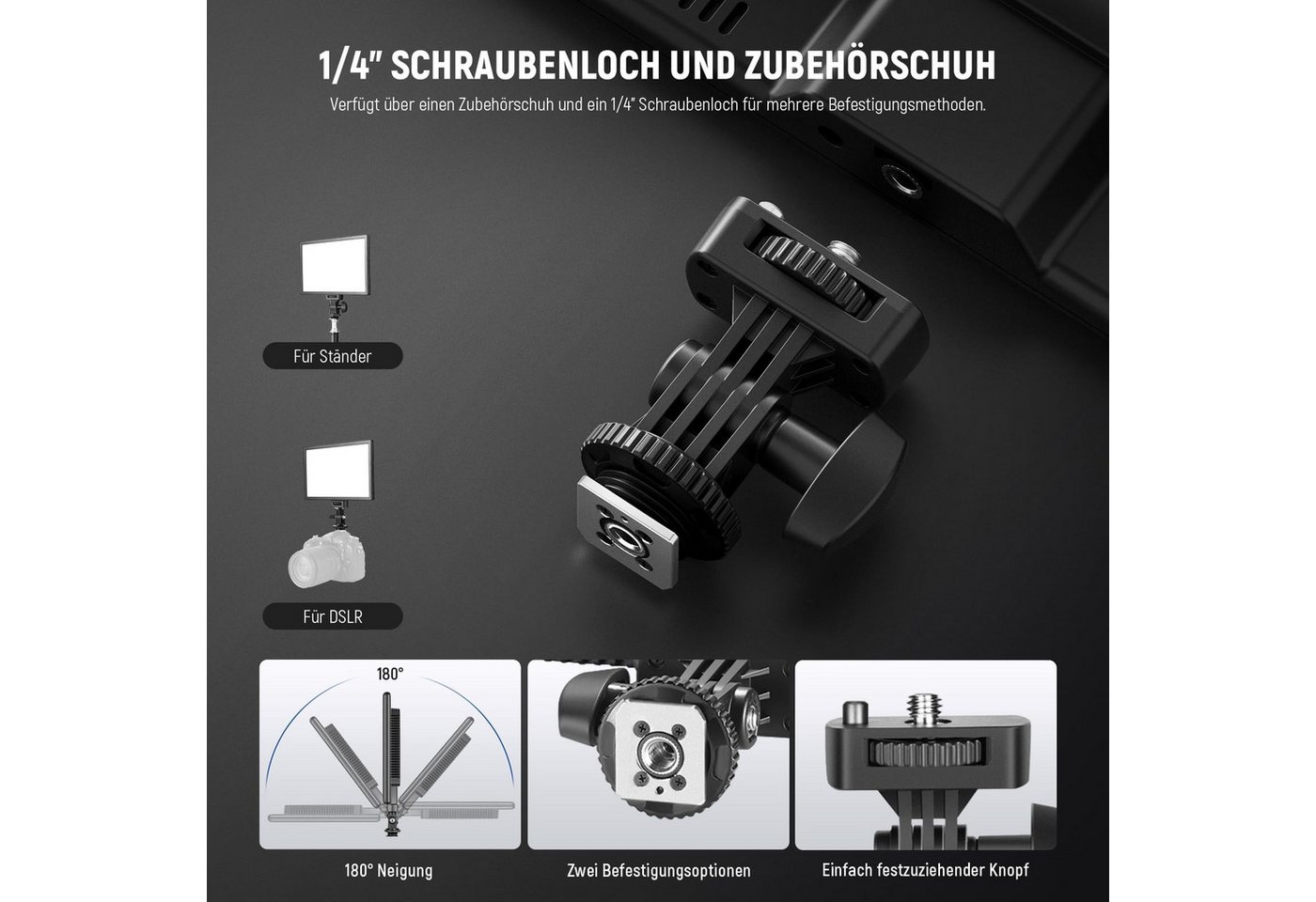 Neewer Videoleuchte NL-192AI 192 LED Panel Videolicht 20W, CRI97+, 3200-5600K, 8000mAh, Bi Farbe Dimmbar DSLR Kamera Soft Light für Studiofotografie Streaming Bild 5