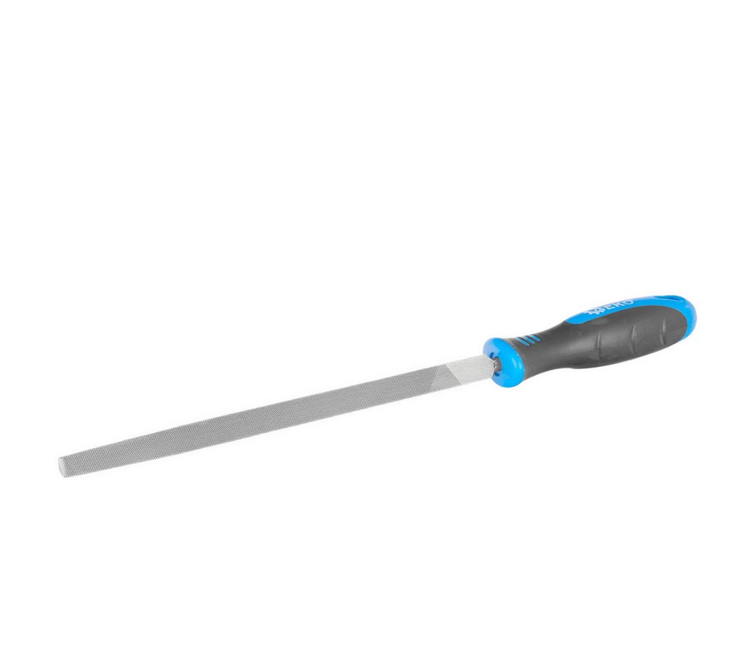 GEKO Feile Werkstattfeilen Set 5tlg 200mm Rund Halbrund Flach Vierkant Dreieck, (Set, 5 St), Kohlenstoffstahl, ergonomische Griffe
