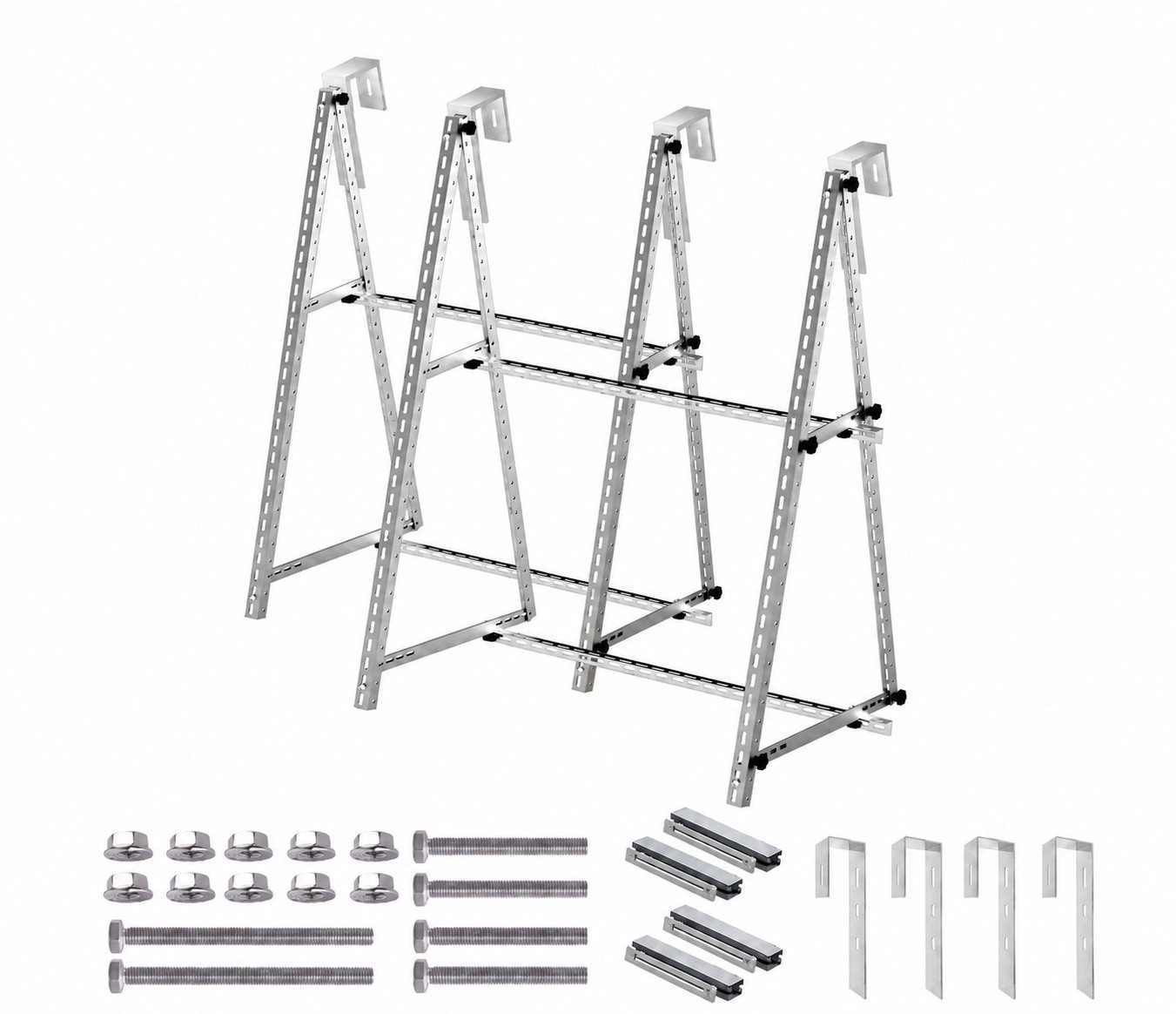 GLIESE Balkonkraftwerk PV Halterung 118 cm mit Haken – Verstellbar 0-90°, für Balkon & Dach, 118 cm, 0-90° verstellbar, mit Haken – für Balkon & Dach. Bild 2