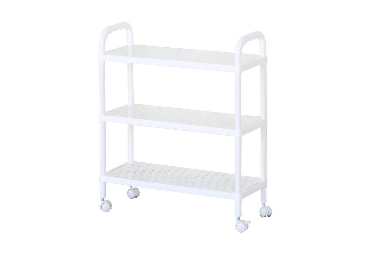 HTI-Living Schuhregal Rollregal mit 3 Ablagen Weiß 51,5 x 60 x 20,5 cm, 1 Stück 1-tlg., platzsparend, vielseitig