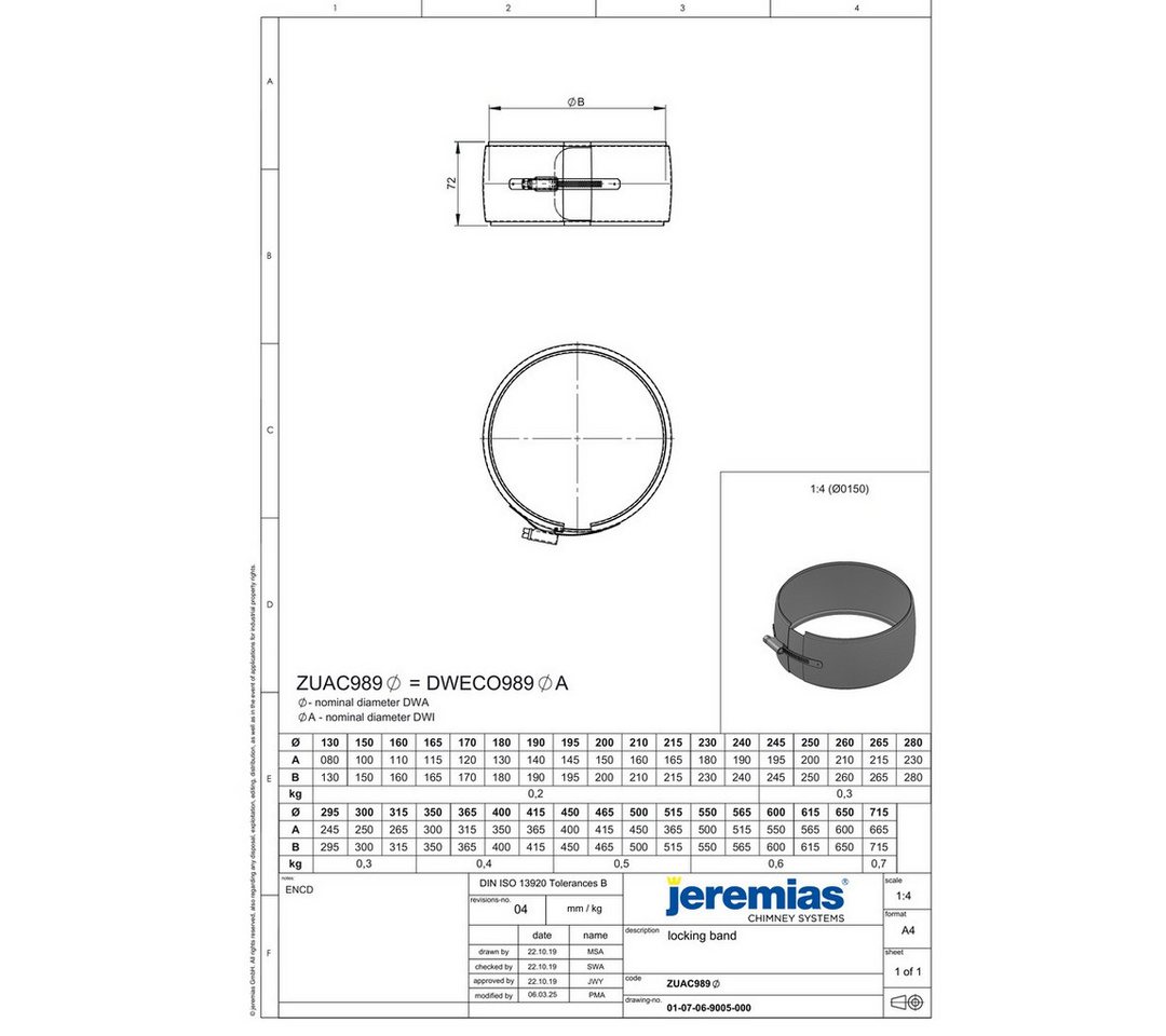 Jeremias Schornstein DW-Black Ø 130 mm Klemmband, Ø 130 mm Bild 2