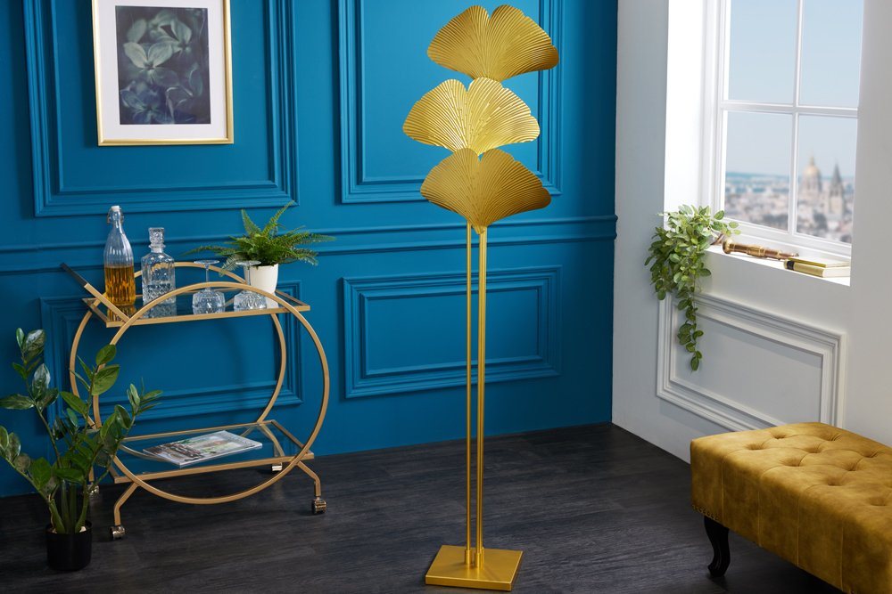 riess-ambiente Stehlampe GINKGO 160cm gold, Ein-/Ausschalter, ohne Leuchtmittel, Wohnzimmer · Metall · Urban Jungle · Schlafzimmer Bild 2