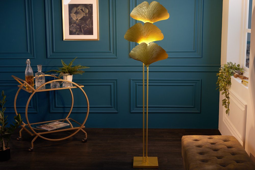 riess-ambiente Stehlampe GINKGO 160cm gold, Ein-/Ausschalter, ohne Leuchtmittel, Wohnzimmer · Metall · Urban Jungle · Schlafzimmer Bild 3