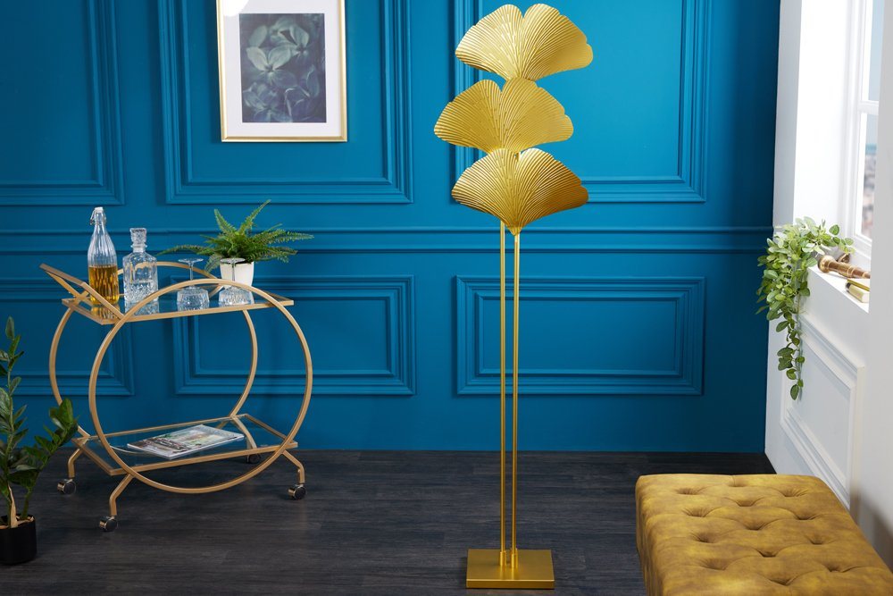 riess-ambiente Stehlampe GINKGO 160cm gold, Ein-/Ausschalter, ohne Leuchtmittel, Wohnzimmer · Metall · Urban Jungle · Schlafzimmer Bild 5