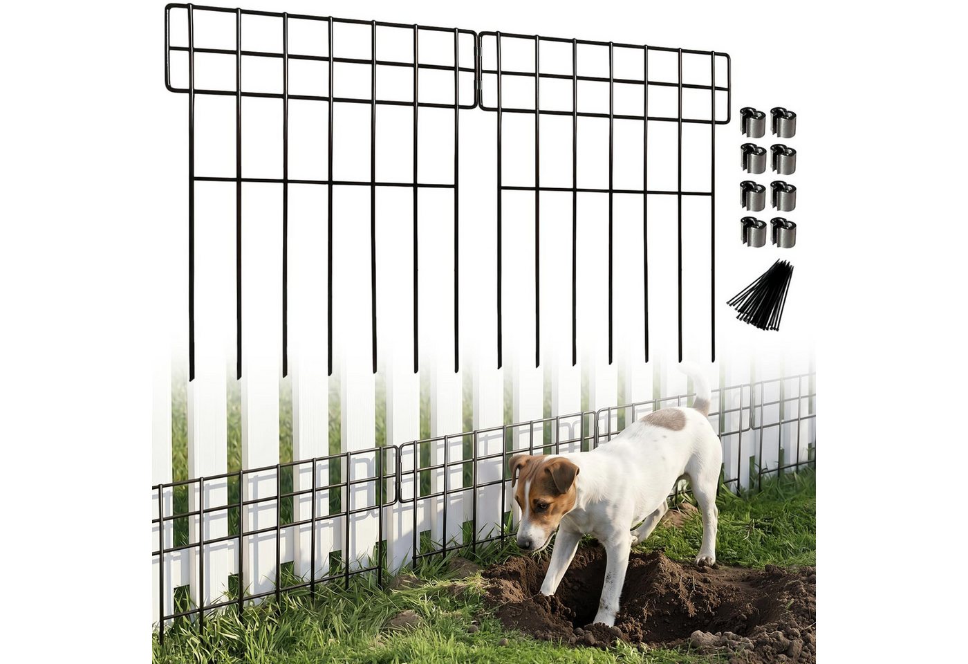 Thealyn Gartenzaun Metall 43x33cm, 10 Stk., 3,3m, für Beete/Wege., (10-St), Ohne Bohren oder Schweißen Bild 4