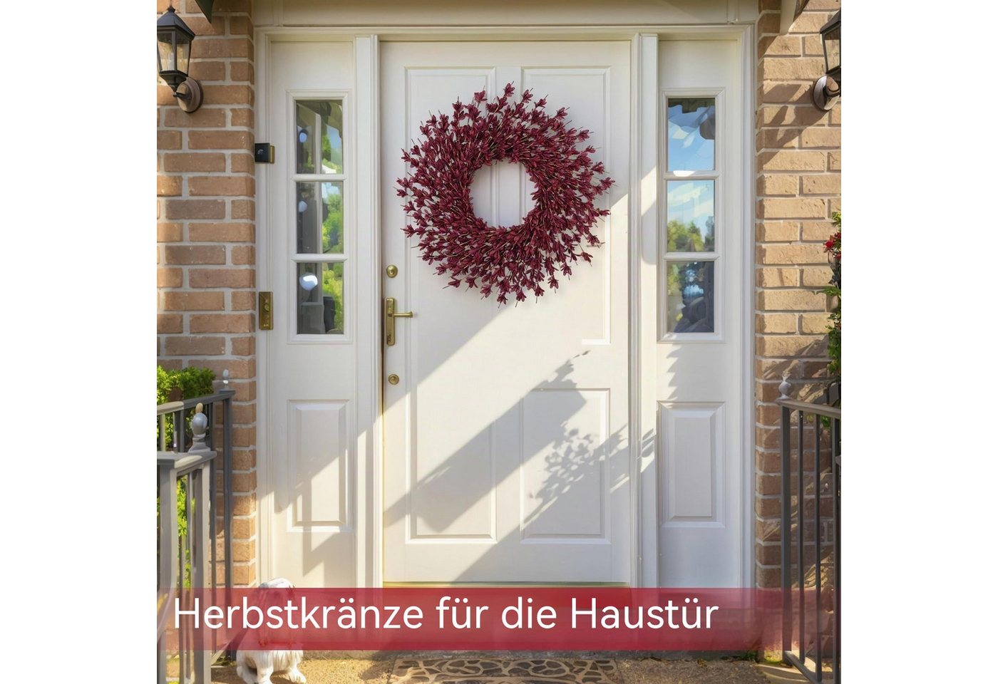 Sorvyzxn Dekokranz Herbstkranz Künstlich 55cm,Für die Haustür geeignet, Große Herbstdekoration, geeignet für Wohnräume, Wände und Veranden Bild 2
