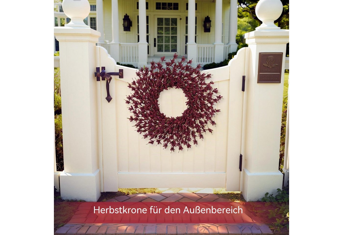 Sorvyzxn Dekokranz Herbstkranz Künstlich 55cm,Für die Haustür geeignet, Große Herbstdekoration, geeignet für Wohnräume, Wände und Veranden Bild 3