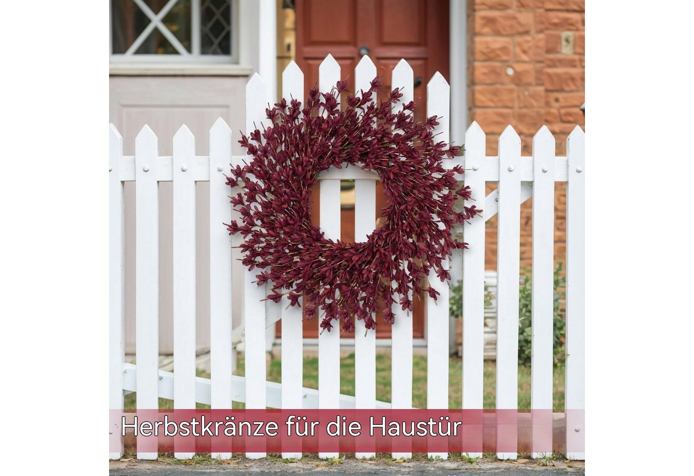 Sorvyzxn Dekokranz Herbstkranz Künstlich 55cm,Für die Haustür geeignet, Große Herbstdekoration, geeignet für Wohnräume, Wände und Veranden Bild 5