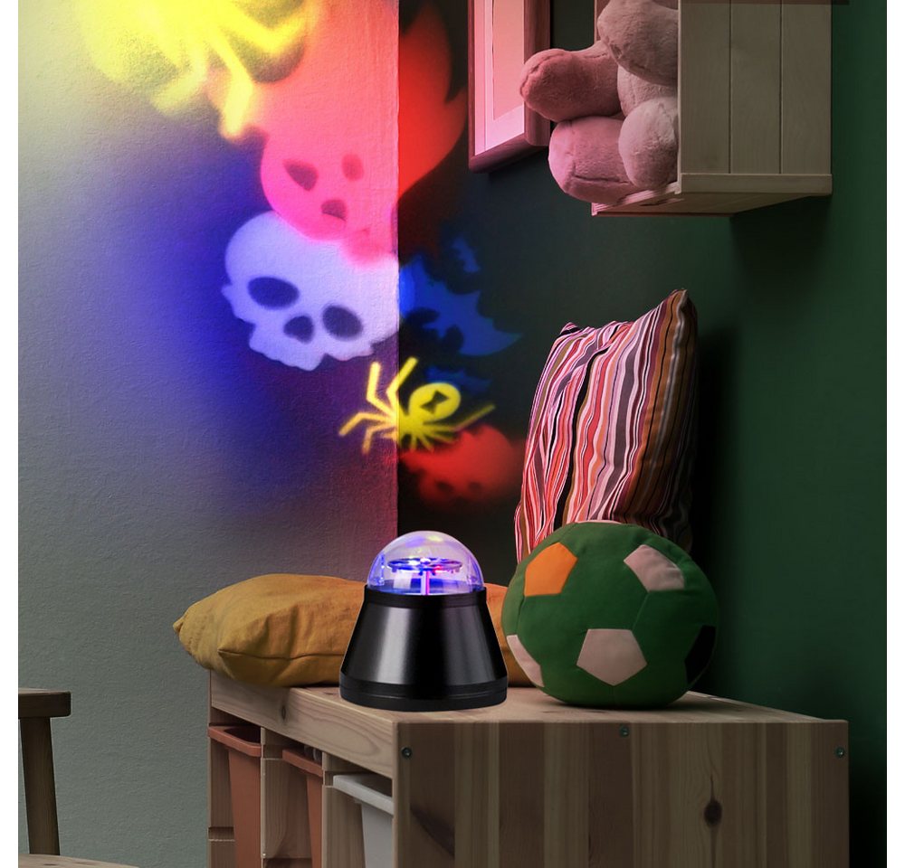 WOFI Dekolicht, LED-Leuchtmittel fest verbaut, Farbwechsel, LED Tischleuchte Wohnzimmerlampe Halloween RGB Farbwechsel rotierend Bild 4