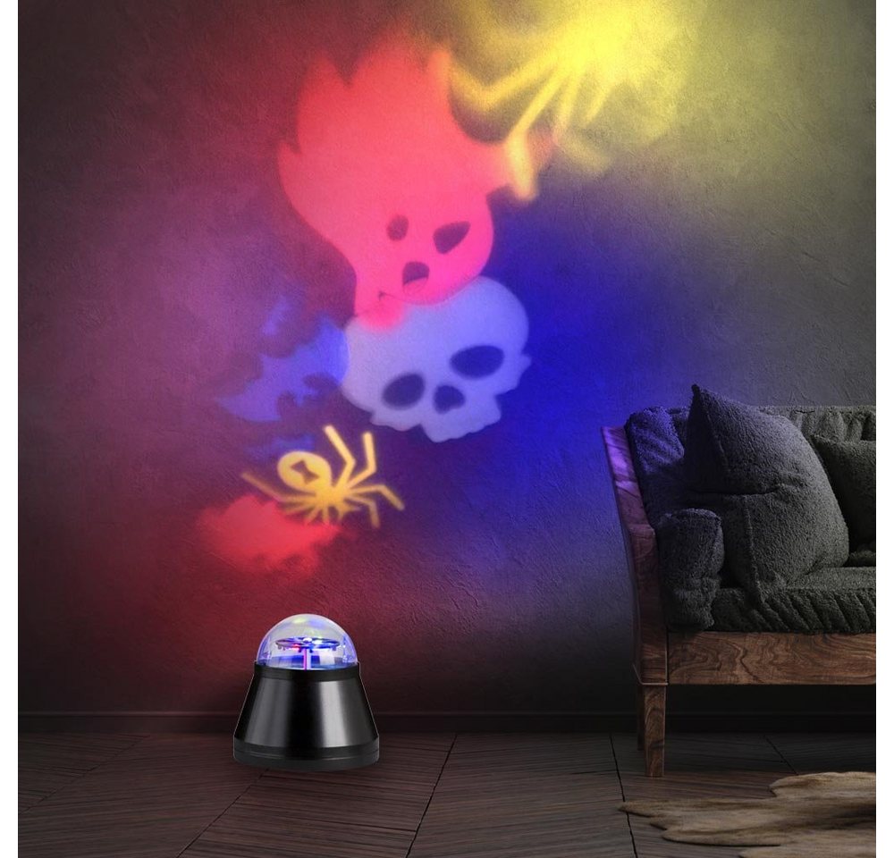 WOFI Dekolicht, LED-Leuchtmittel fest verbaut, Farbwechsel, LED Tischleuchte Wohnzimmerlampe Halloween RGB Farbwechsel rotierend Bild 5