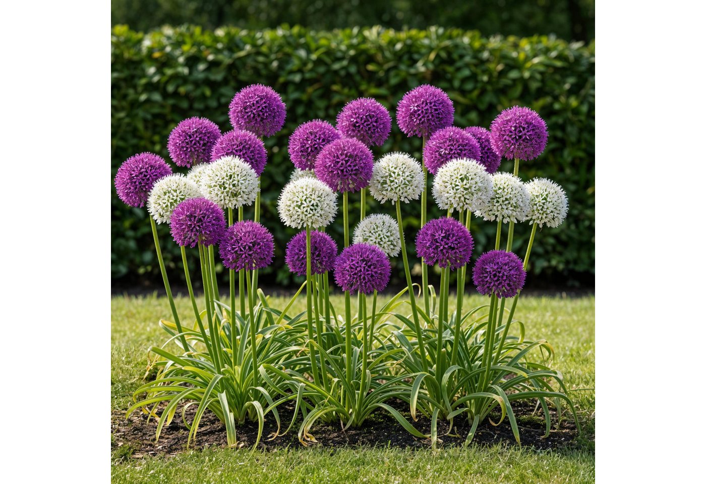 Exotenherz Blumenzwiebeln Exotenherz - Blumenzwiebeln - Zierlauch Allium Violett-Weiß (15 Stück), (15-St)