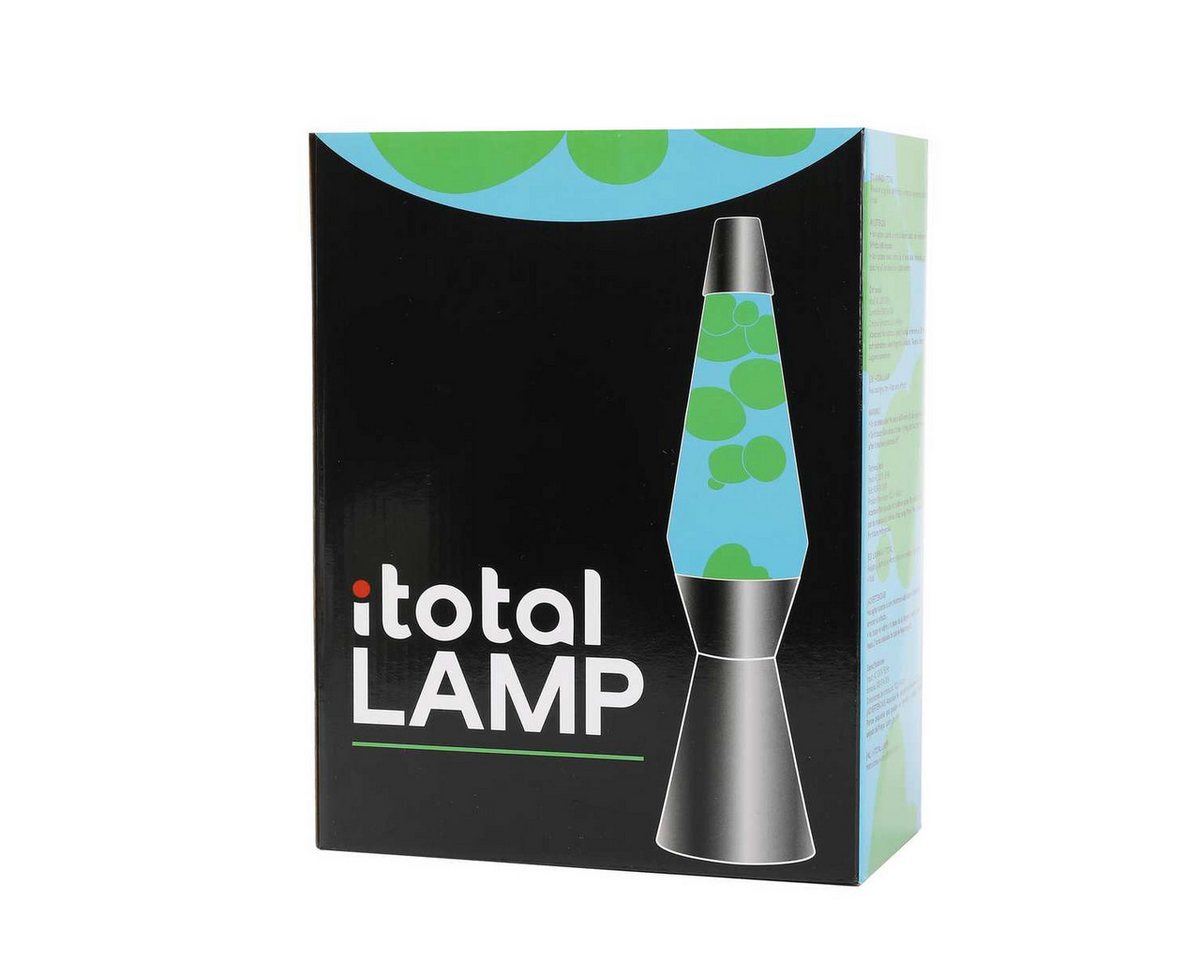 I-TOTAL Lavalampe I-TOTAL® Farbige Lavalampe Spaceship Sockel silber grünes Wachs