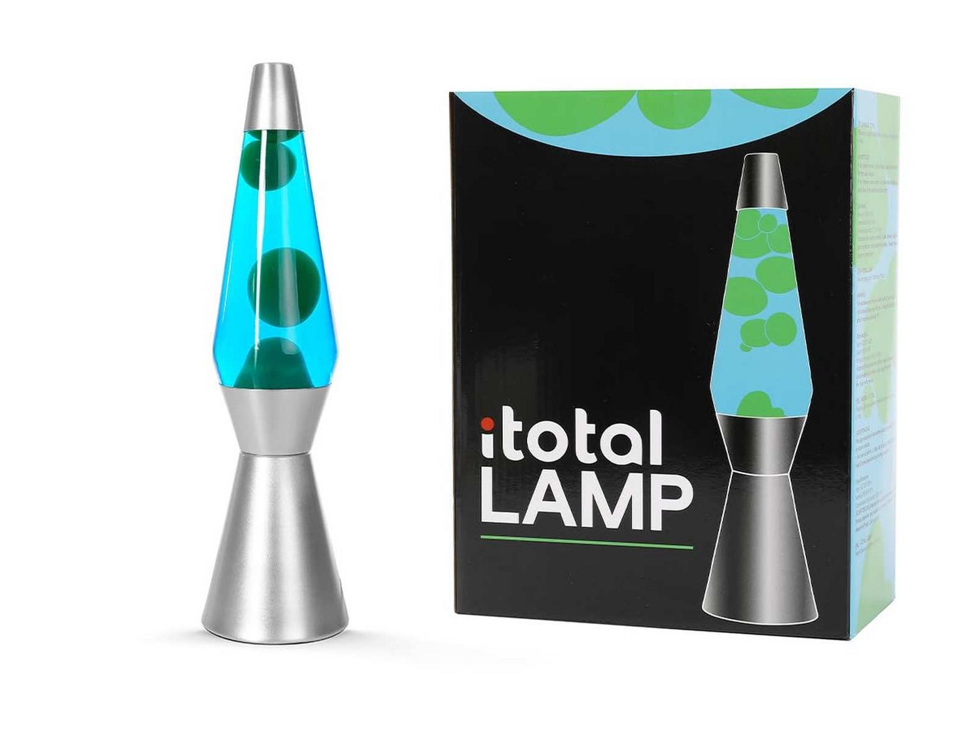 I-TOTAL Lavalampe I-TOTAL® Farbige Lavalampe Spaceship Sockel silber grünes Wachs Bild 2