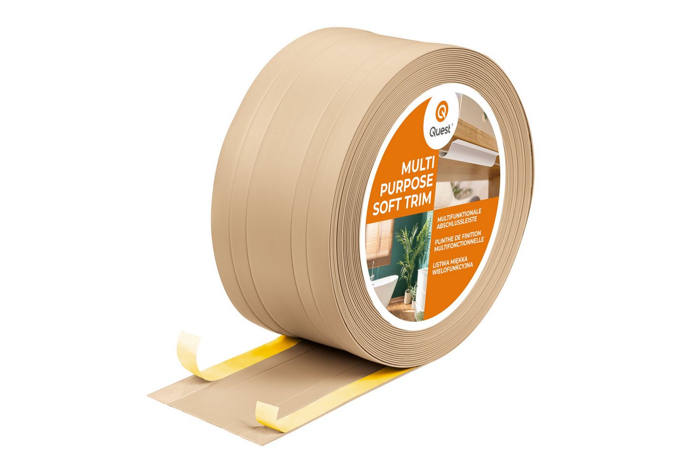 Quest Abschlussleiste Multifunktionsleiste W4 2in1 selbstklebend 110 mm, Selbstklebend, Kunststoff (PVC), 1-St., selbstklebend, 2in1, 110 mm, 5-m-Rolle Bild 4