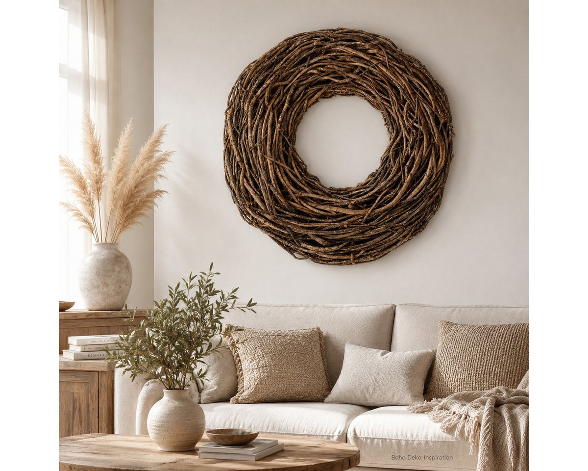 NaDeco Bastelnaturmaterial Lianenkranz, Natur, Ø 85 cm Rebenkranz Türkranz Bild 3
