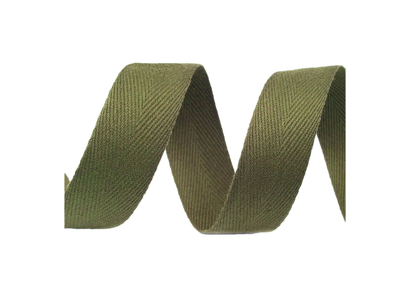 maDDma Webband 5m Köperband Baumwoll-Band 20mm Einfassband Kantenband Dekoband, khaki