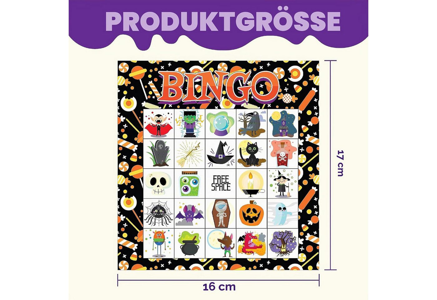 JOYIN Kreativset JOYIN Halloween Bingo-Spiel mit 28 Bingokarten für bis zu 28 Spieler Bild 3