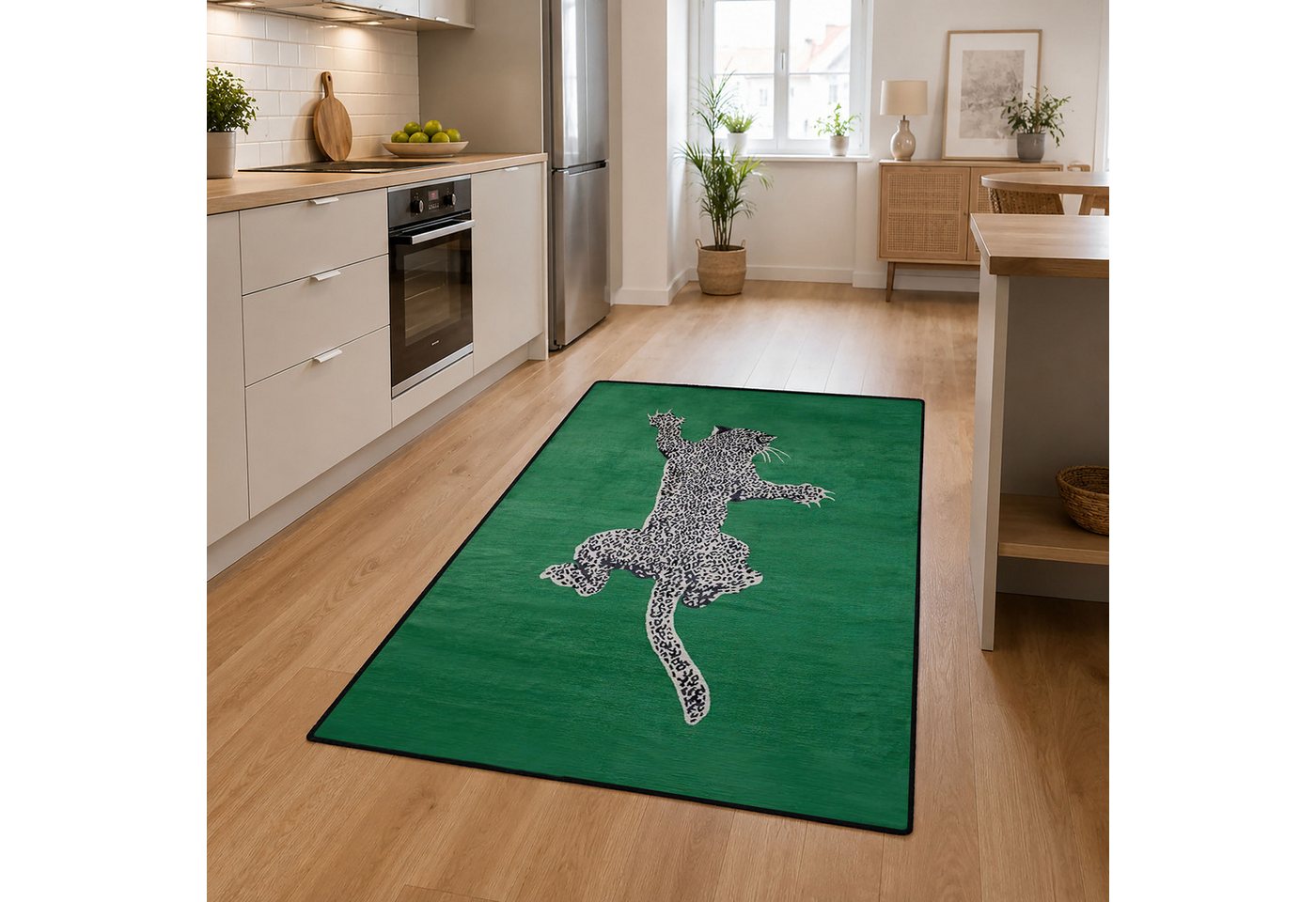 Jumpeak Teppich Teppich, Leopardenmuster, Art-déco-Stil, waschbar, ideales Geschenk, Rechteck, Höhe: 5 mm, Rectangular, 5mm dick, faux cashmere, indoor rug, machine-washable rug Bild 3