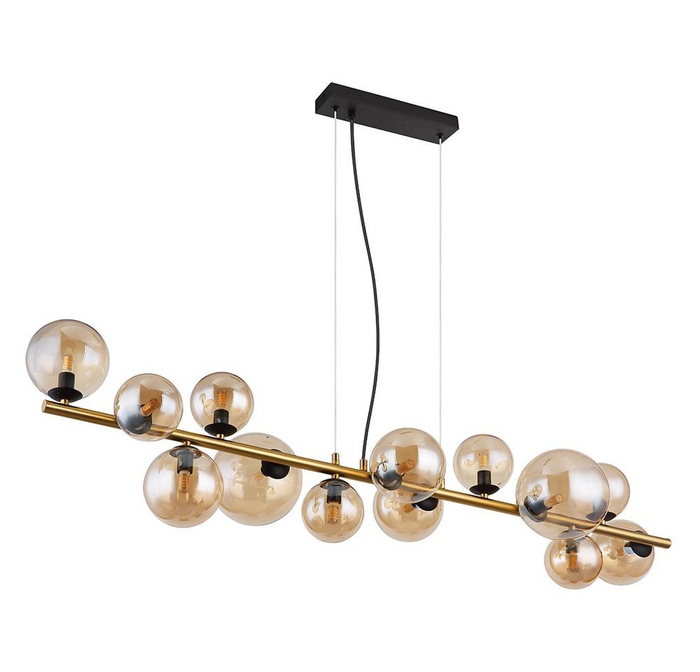 GLOBO LIGHTING LED Pendelleuchte, Leuchtmittel inklusive, Hängeleuchte Decken Pendelleuchte amber messing Kugel LED L 120 cm Bild 3