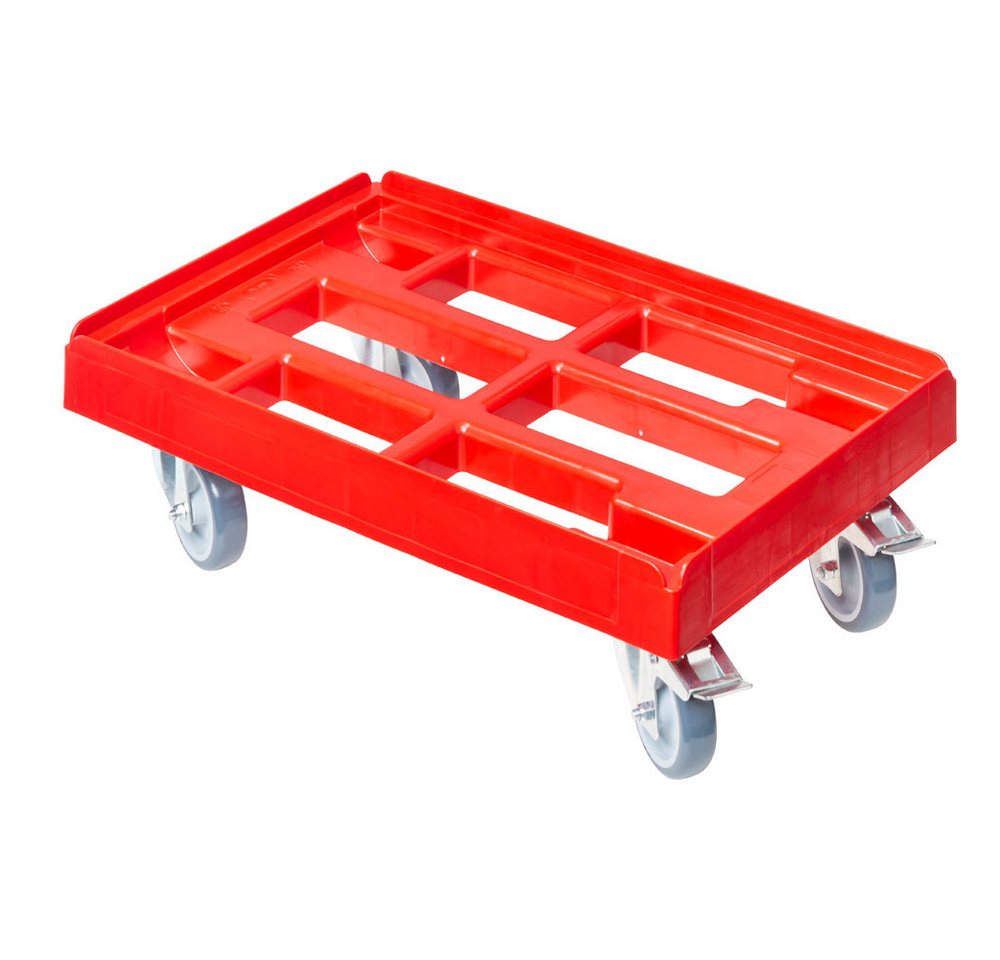 Logiplast Transportroller Transportroller für Kisten 60 x 40 cm mit 2 Bremsen in Schwarz Bild 2