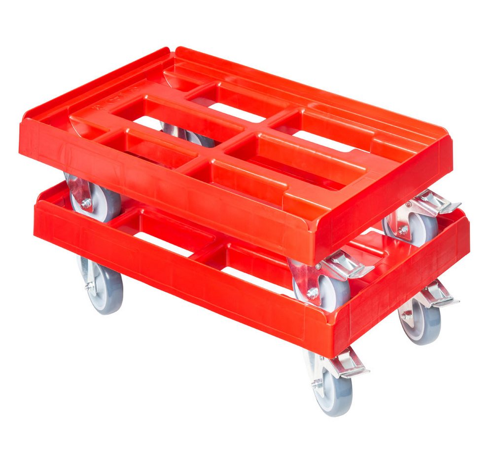 Logiplast Transportroller Transportroller für Kisten 60 x 40 cm mit 2 Bremsen in Schwarz Bild 3