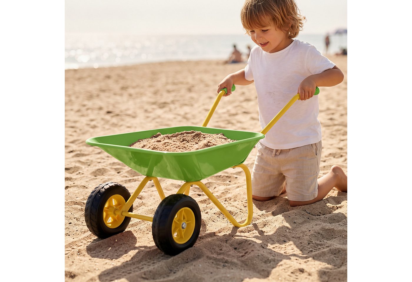 relaxdays Schubkarre für Kinder 2 Räder, (1-tlg), Hellgrün Bild 3